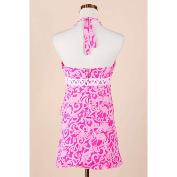 Sz 4 Lilly Pulitzer Princess Pink Halter Top & Wrap Skirt Matching Set GUC - Picture 4 of 7